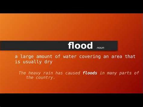 flood , Meaning of flood , Definition of flood , Pronunciation of flood - YouTube