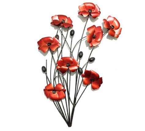 Red Poppy Wall Art | Black Country Metalworks