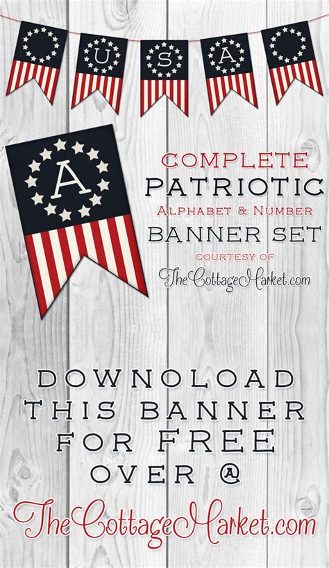 Free Printable Patriotic Banner Set - The Cottage Market