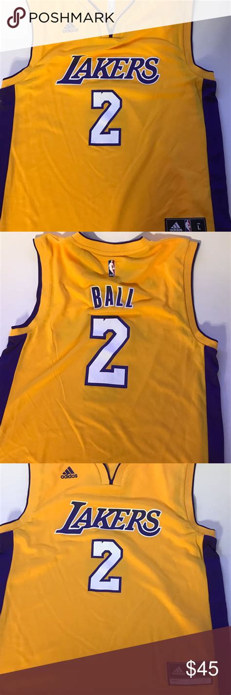 Lonzo Ball L.A. Lakers #2 Gold jersey Large Adidas | Jersey, Jersey ...