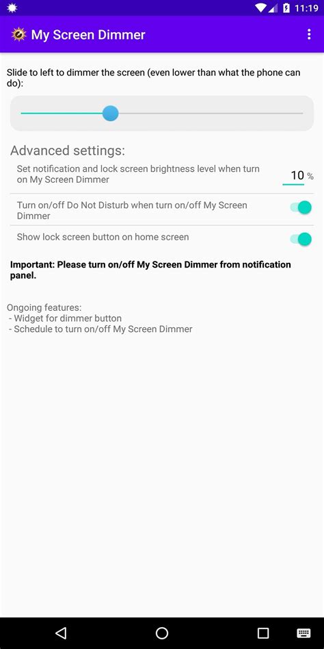 My Screen Dimmer Android Apps