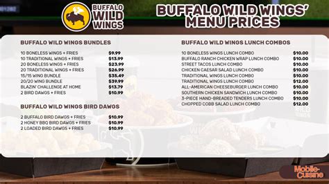 Buffalo Wild Wings Menu Prices + Sauce List (2024)