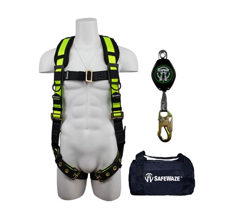 Safewaze Grommet Leg Harness & 7' SRL Fall Protection Kit #FS146 S/M - Garza Roofing