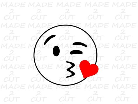 Kiss Emoji Face SVG Silhouette Kiss File Design Emoji Kiss | Etsy