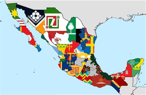 Flag map of Mexico, redesigned in the November Contest : r/vexillology