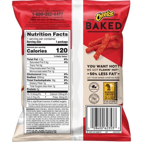 Cheetos Baked Flamin' Hot Cheese Flavored Snacks, 40 ct - Kroger