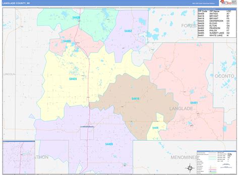 Langlade County, WI Wall Map Color Cast Style by MarketMAPS - MapSales.com