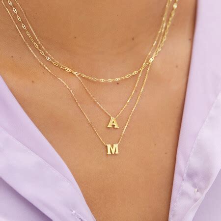 "M" Initial Necklace in 10ct Yellow Gold