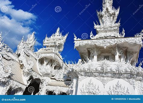 Architecture at Wat Rong Khun or the White Temple Stock Photo - Image ...