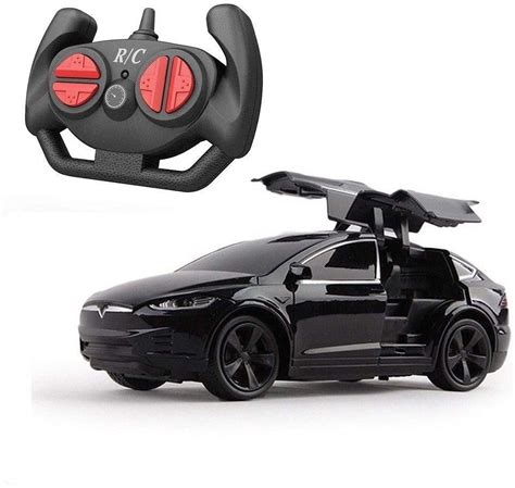 Tesla 1:24 Scale Model X RC Car with Headlights, Rechargeable, 4 ...