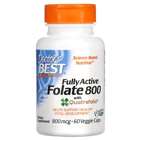 Doctor’s Best, Fully Active Folate, 800 mcg (60 Veggie Caps ...