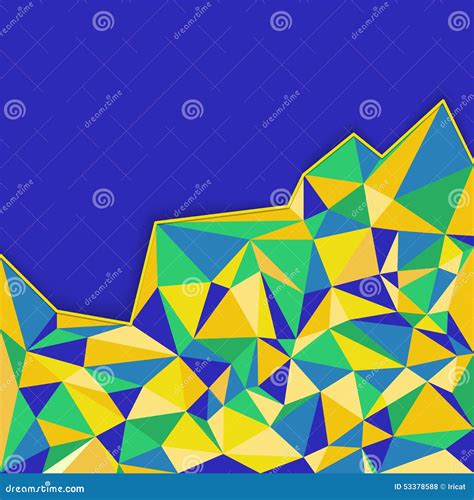 Abstract Geometric Background in Blue, Yellow and Green Colors. Stock ...