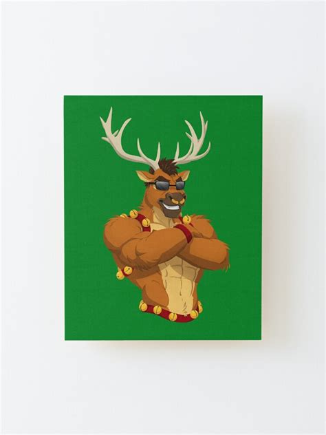 "Buff Reindeer Christmas Design" Mounted Print for Sale by ...