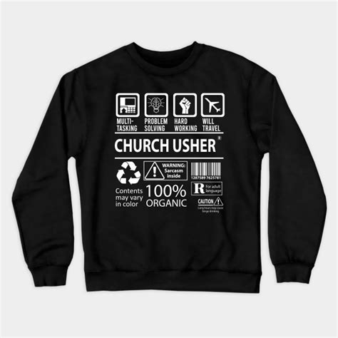 Church Usher T Shirt - MultiTasking Job Gift Item Tee - Church Usher - Crewneck Sweatshirt ...