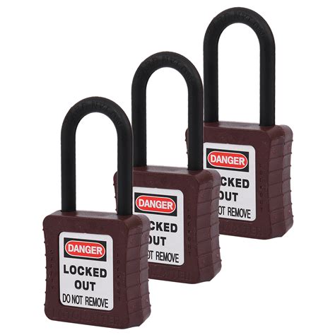 De-Electric Lockout Padlocks 3 Master Keyed 38mm Brown - LOTOMASTER