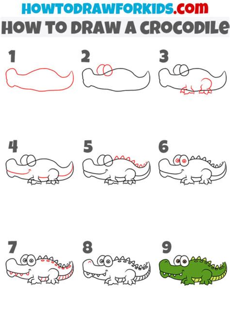 How to Draw Crocodile for Kids