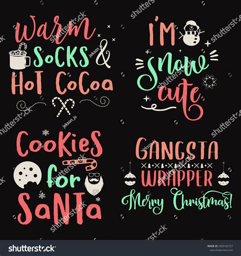 Christmas Lettering Quotes Set Silhouette Calligraphy Stock Vector (Royalty Free) 1839165727 ...