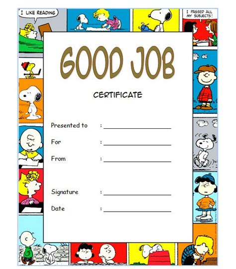 Good Job Certificate Free Printable