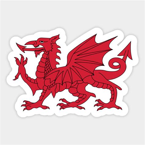 Welsh Red Dragon, Welsh Prides, From Flag Of Wales - Dragon - Sticker | TeePublic