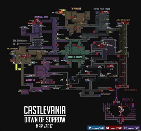 Castlevania: Dawn of Sorrow Castle/Abyss Map Map for DS by ...