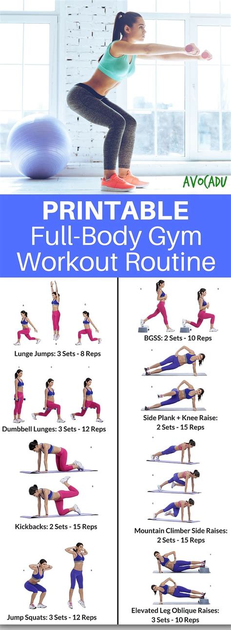 8 Week Full Body Gym Workout Routine | Workout routine, Full body gym workout, Work out routines gym