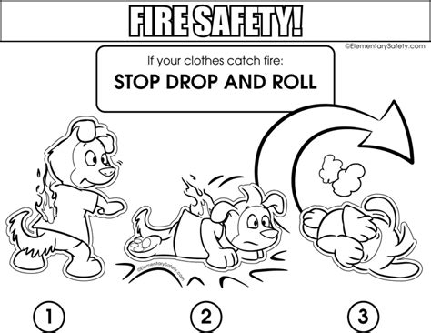 Stop Drop And Roll Coloring Sheets