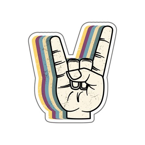 Rock and roll sign symbol with metal music hand gesture. 6949758 Vector ...