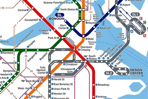 Downtown Crossing station map - Boston subway