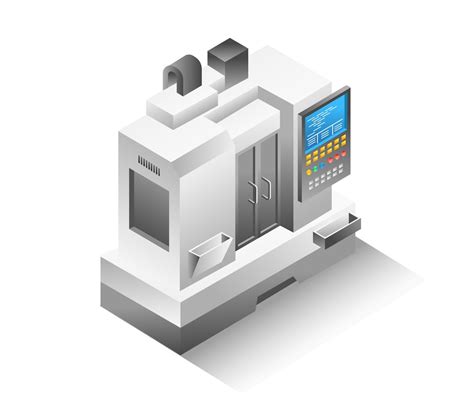 Flat isometric illustration concept. cnc milling machine programming 7885628 Vector Art at Vecteezy