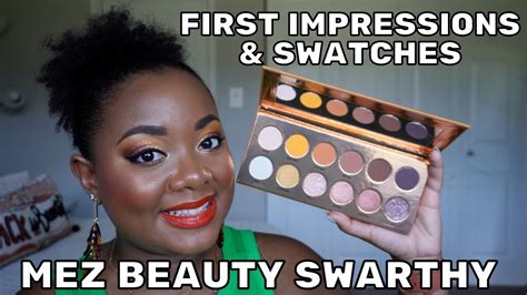 **NEW BRAND** MEZ BEAUTY SWARTHY PALETTE FIRST IMPRESSIONS | SWATCHES ON DEEP SKIN - YouTube