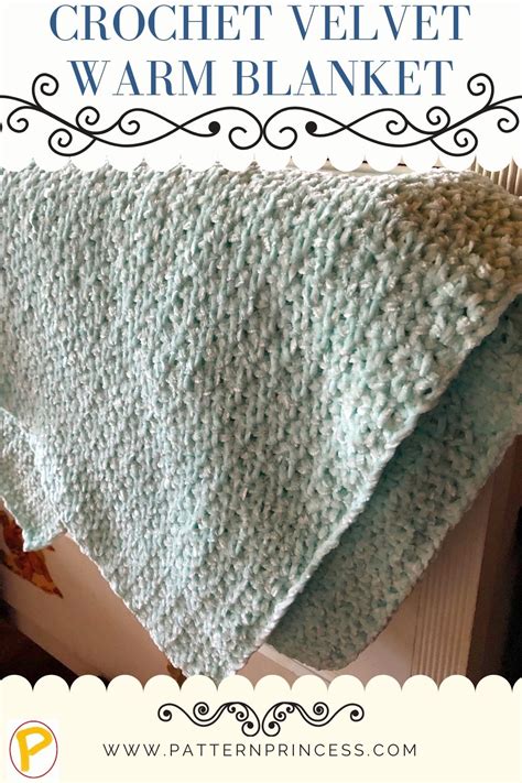 Velvet Yarn Crochet Blanket - Pattern Princess