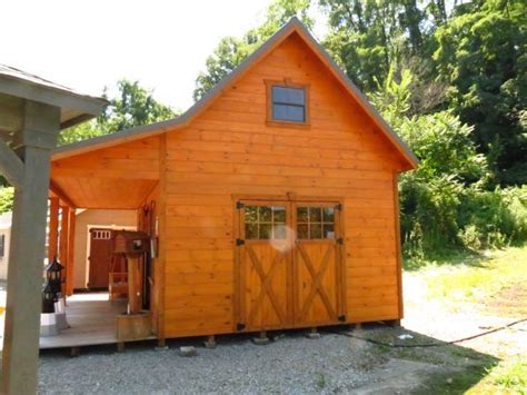 14 x 20 w/ 6' Porch Pine Frontier Cabin (7813315) - Amish Yard | Cabin, House styles, Porch