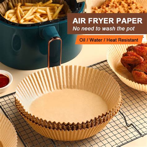 100pcs 20cm Ready Stock Malaysia Air Fryer Disposable Baking Papers Non-Stick Steamer Round ...