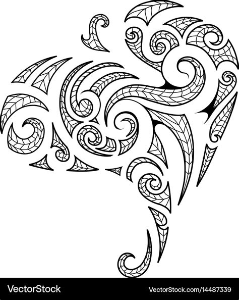 Maori style tribal art tattoo Royalty Free Vector Image