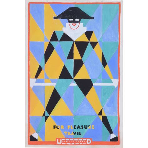 London Underground Harlequin 1930s Mac Spink original Art Deco poster design