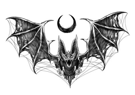 Scary Bat Tattoo Design