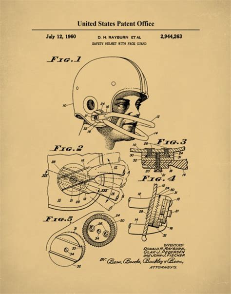 Football Helmet Patent Football Art Football Poster - Etsy