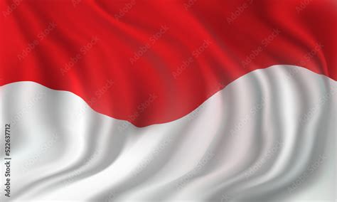 Bendera Indonesia (translation: Flag of Indonesia). Realistic ...