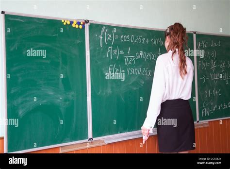 close up of math formulas on a blackboard. Education Stock Photo - Alamy