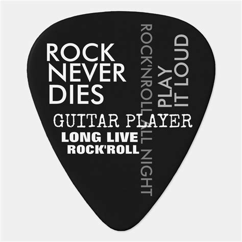 modern typography black guitar pick | Zazzle