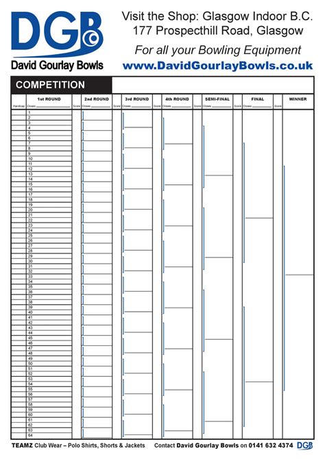 Competition Score Sheets (pack of 15) – David Gourlay Bowls