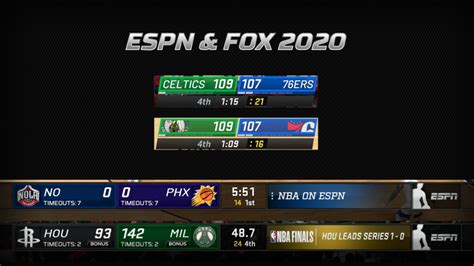 NBA 2K21 2020 ESPN & FOX SCOREBOARD by Karinge [FOR 2K21 & 2K20]