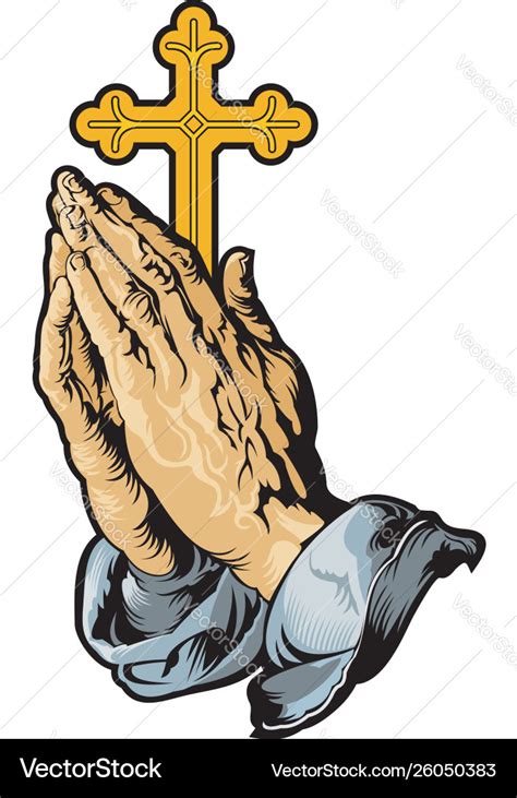 Cross With Praying Hands Wallpaper