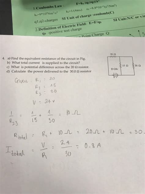 Solved 1.Coulombs Law: SI Unit of charge :coulomb(C) | Chegg.com