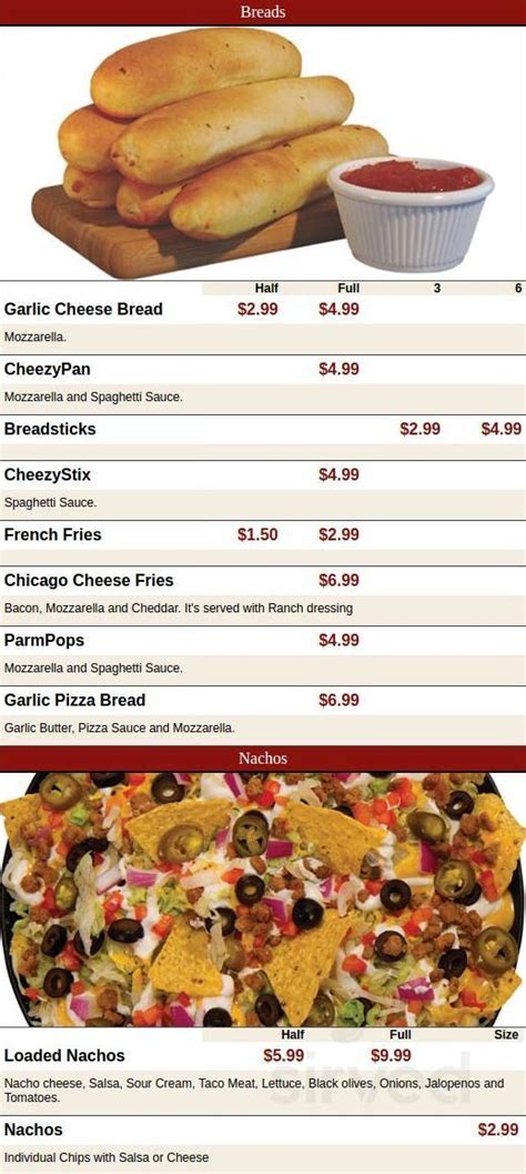 East of Chicago Pizza menu in New Philadelphia, Ohio, USA