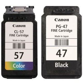 CANON PG-47/CL-57/CL-57S BLACK/COLOR FINE INK CARTRIDGE E400 E460 E480 ...