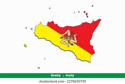 Sicily Regions Italy Flag Map Stock Vector (Royalty Free) 2270650739 | Shutterstock