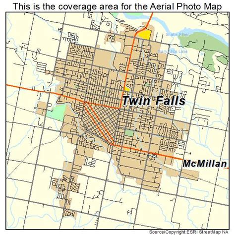 Aerial Photography Map of Twin Falls, ID Idaho