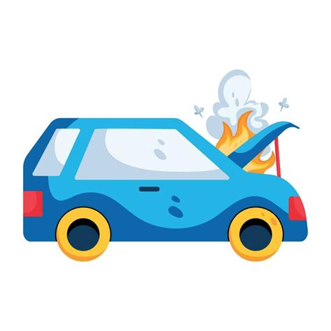 Trendy Burning Car 29344106 Vector Art at Vecteezy