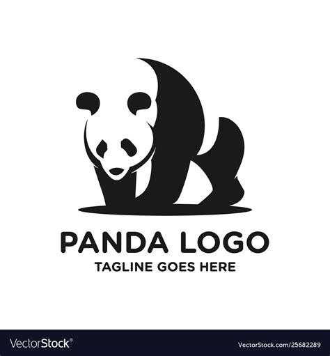 Black panda logo Royalty Free Vector Image - VectorStock